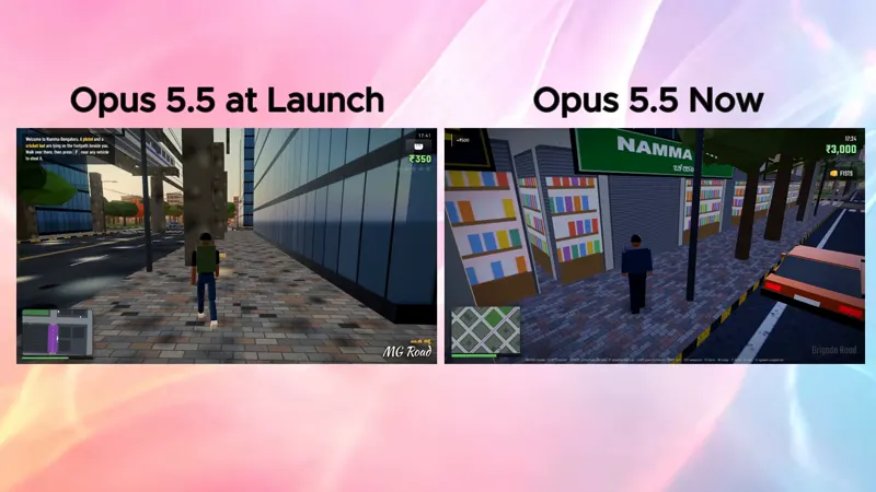 Open-world GTA 6 India game: Claude Opus 5.5 (at launch vs Oct 2)