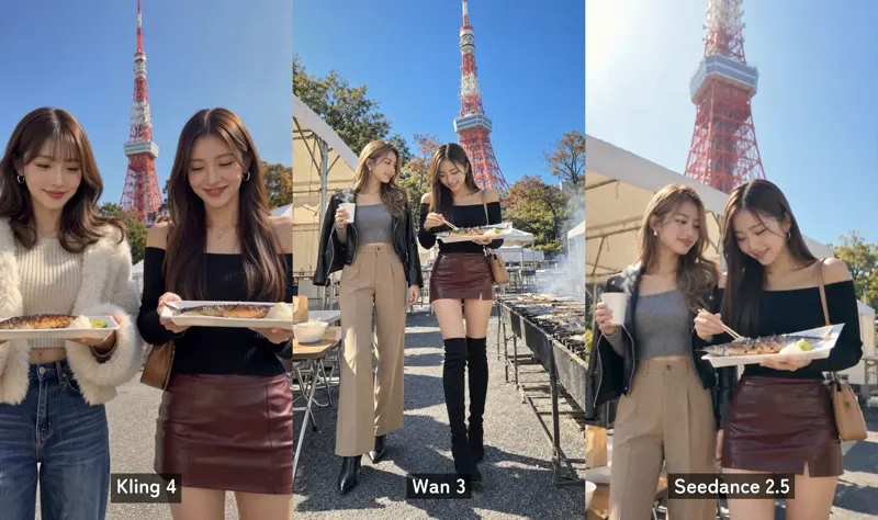 Three photos, three video models: Kling 4.0 vs Wan 3.0 vs Seedance 2.5