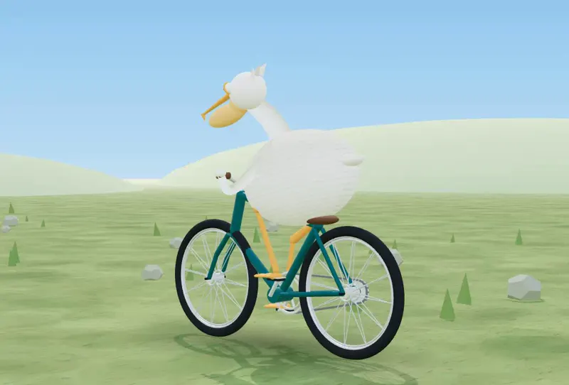 3D pelican on a bicycle in Three.js: DeepSeek V4.1 Flash 1017 (solo run)