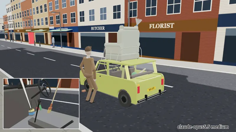 Mr. Bean’s rooftop driving scene: Claude Opus 5.5 vs DeepSeek V4.1 Flash 1017 vs GPT-6 Astra