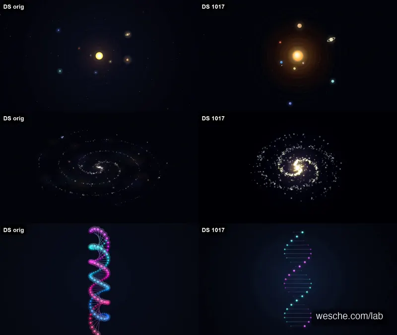 Spiral galaxy canvas, Flash vs Flash 1017: DeepSeek V4.1 Flash vs DeepSeek V4.1 Flash 1017