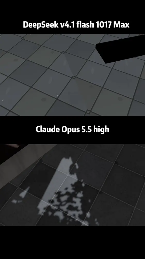 Suzhou garden on a Mid-Autumn night in three.js: DeepSeek V4.1 Flash 1017 vs Claude Opus 5.5