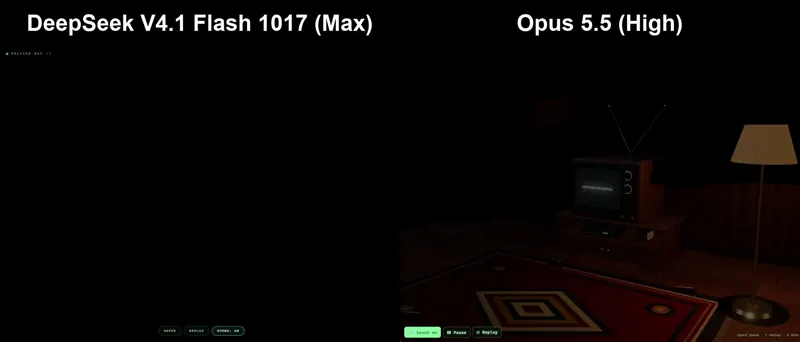AGI Pelican Stunt: Pelican's Dream Edition: DeepSeek V4.1 Flash 1017 vs Claude Opus 5.5