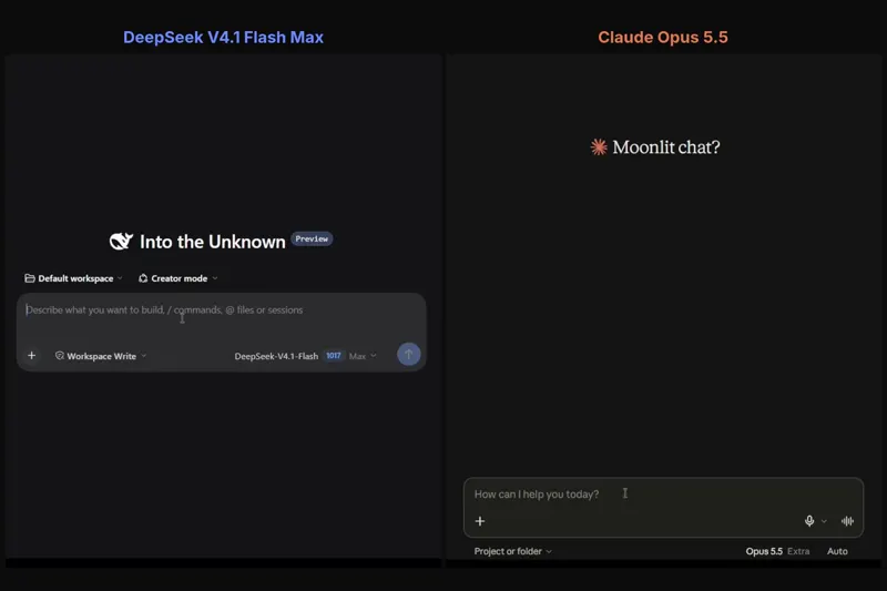 Launch video for OpenAI’s next model: DeepSeek V4.1 vs Claude Opus 5.5