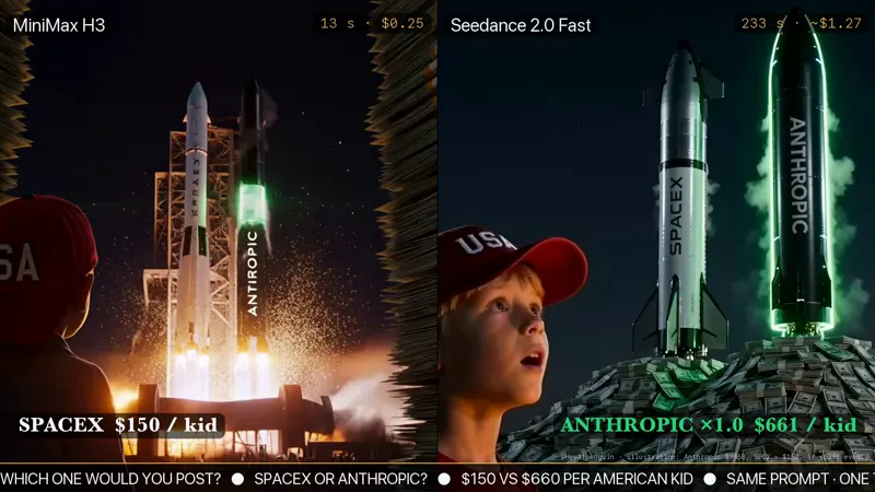 SpaceX vs Anthropic rocket race, H3 vs Seedance Fast: MiniMax H3 vs Seedance 2.0 Fast