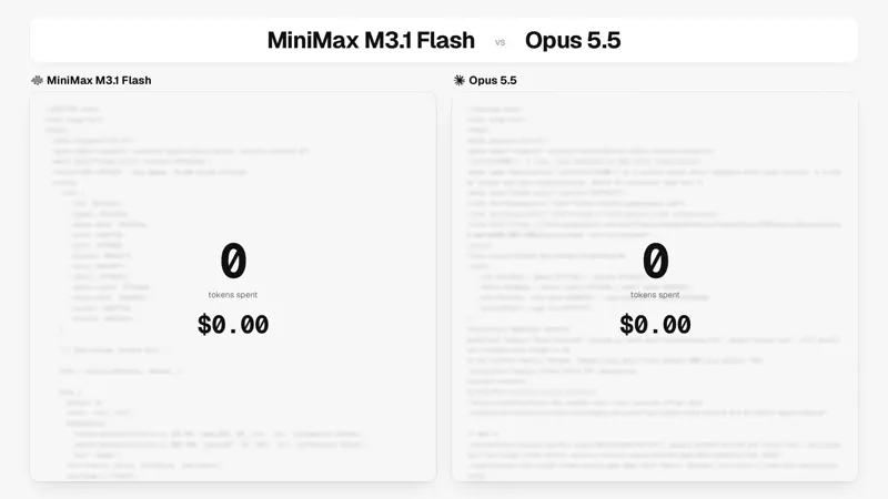 Hardware launch landing page, MiniMax vs Opus: MiniMax M3.1 Flash vs Claude Opus 5.5