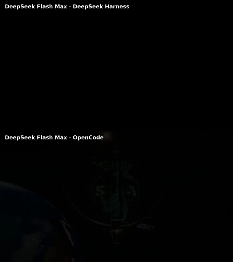 DeepSeek 1017 in DeepSeek Harness vs OpenCode: DeepSeek V4.1 Flash 1017
