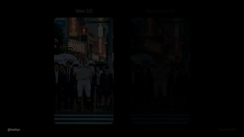 Wan 3.0 vs Seedance 2.5, side-by-side clips: Wan 3.0 vs Seedance 2.5