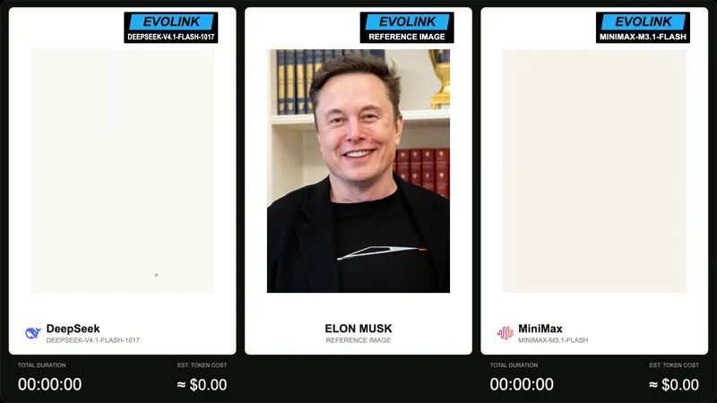 Elon Musk portrait drawing test: DeepSeek V4.1 Flash 1017 vs MiniMax M3.1 Flash