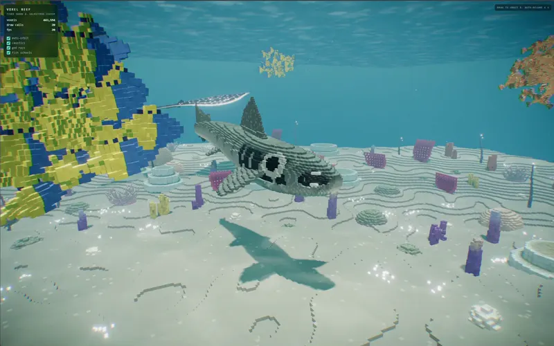 Voxel reef, same prompt, two models in DeepSeek Harness: Qwen 3.8 Flash Next vs DeepSeek V4.1 Flash 1017