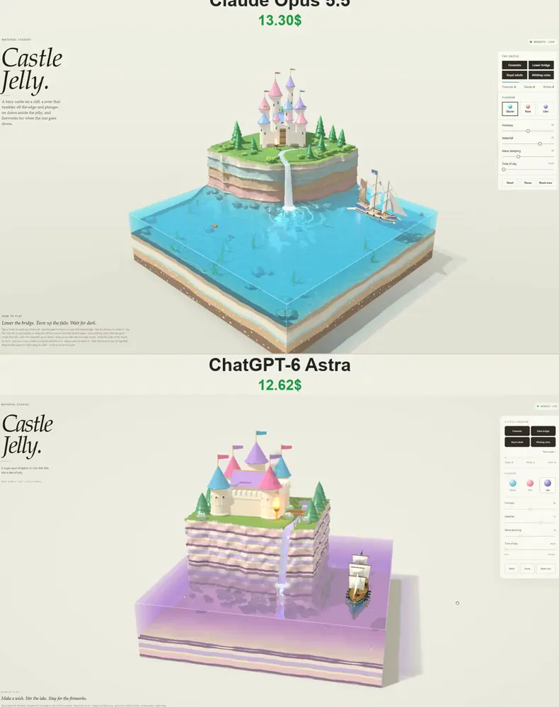 Jelly castle island, Opus vs Astra: Claude Opus 5.5 vs GPT-6 Astra
