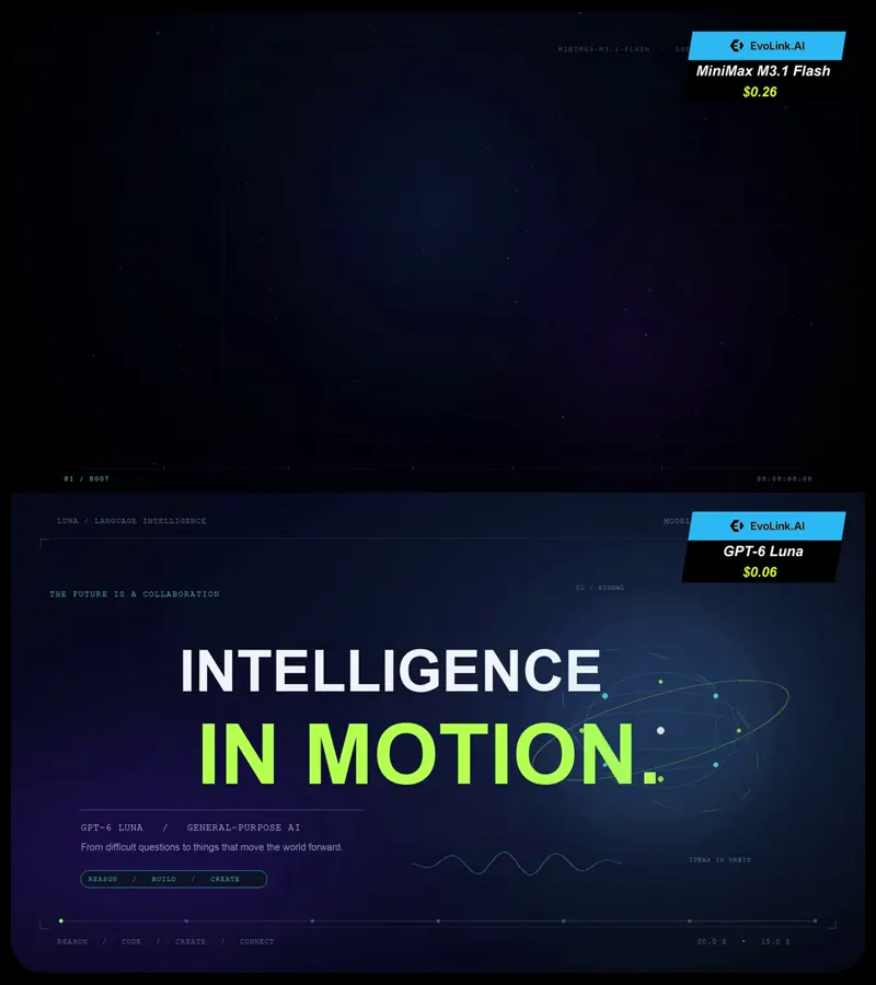 Motion-graphics showreel, GPT-6 Luna vs MiniMax M3.1 Flash: GPT-6 Luna vs MiniMax M3.1 Flash