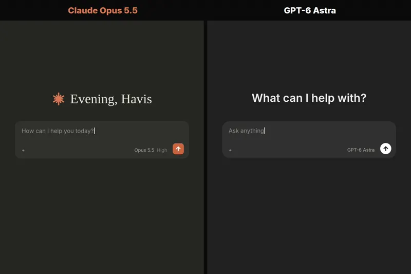 Launch video for each other’s next model: Claude Opus 5.5 vs GPT-6 Astra