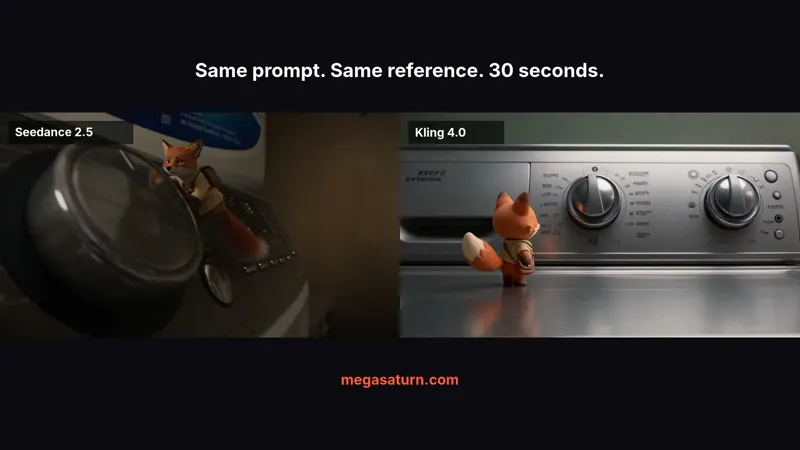 Clay fox from one reference, 30 seconds in one take: Seedance 2.5 vs Kling 4.0