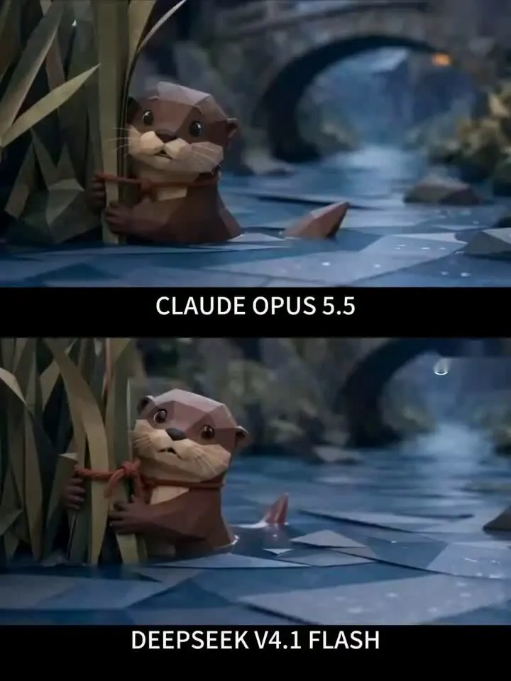 A tiny friendship story, Opus vs DeepSeek: Claude Opus 5.5 vs DeepSeek V4.1 Flash 1017