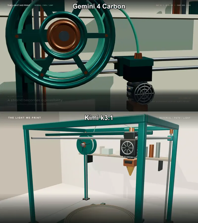 3D printer vase, Gemini 4 Carbon vs Kibitz: Gemini 4 Carbon vs Kibitz
