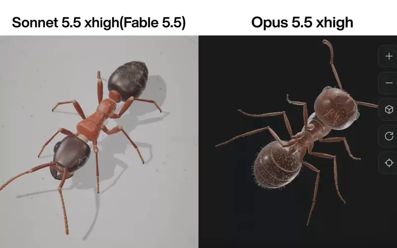3D ant, Claude Sonnet 5.5 xhigh vs Claude Opus 5.5 High: Claude Sonnet 5.5 vs Claude Opus 5.5