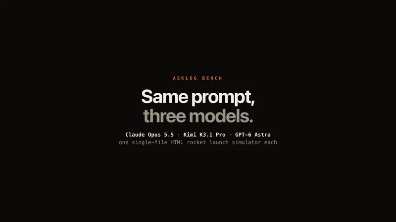 Rocket launch simulator in one HTML file: Claude Opus 5.5 vs Kimi K3.1 Pro vs GPT-6 Astra