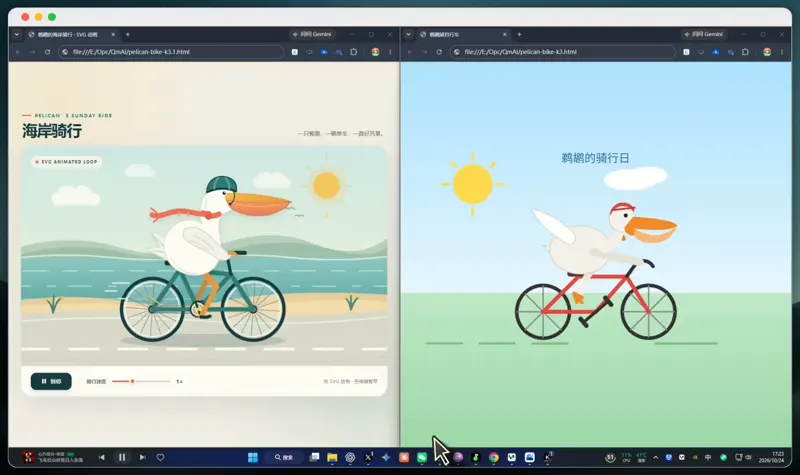 Pelican on a bicycle, Kimi K3.1 Pro vs Kimi K3: Kimi K3.1 Pro vs Kimi K3