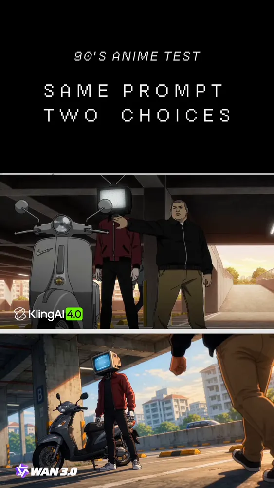 90s anime, round 2: Kling 4.0 vs Wan 3.0