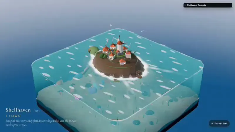 Sea turtle carrying a village, in Devin: Gemini 4 Argon vs Claude Opus 5.5