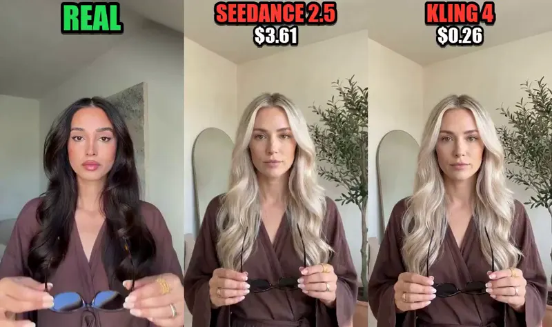Face swap on a TikTok reference clip: Seedance 2.5 vs Kling 4.0