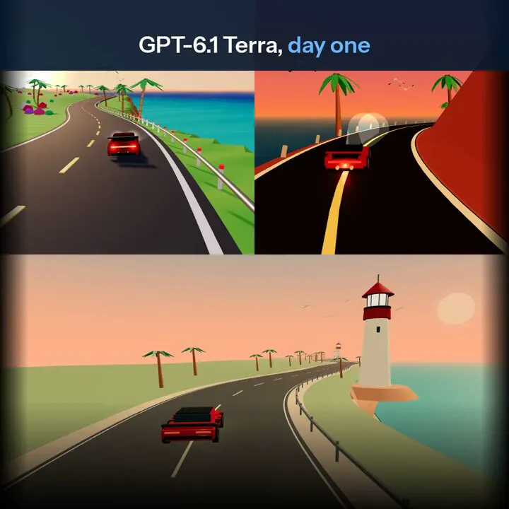Supercar drive, three labs' agents on day one: GPT-6.1 Terra vs Claude Opus 5.5 vs Gemini 4 Argon