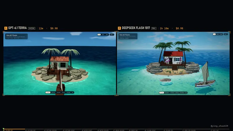 Island house, GPT-6.1 Terra vs DeepSeek V4.1 Flash 1017: GPT-6.1 Terra vs DeepSeek V4.1 Flash 1017
