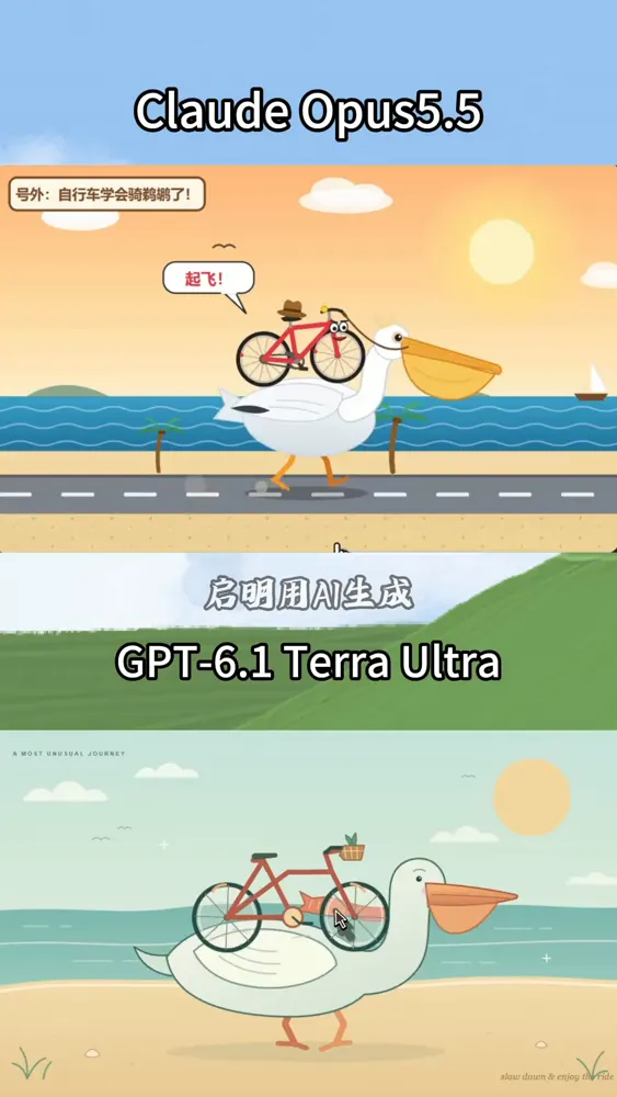 SVG pelican, GPT-6.1 Terra vs Claude Opus 5.5: GPT-6.1 Terra vs Claude Opus 5.5