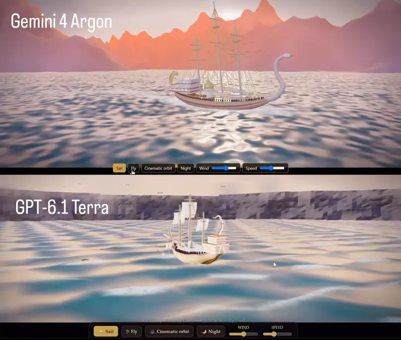 Same build, Gemini 4 Argon vs GPT-6.1 Terra: Gemini 4 Argon vs GPT-6.1 Terra